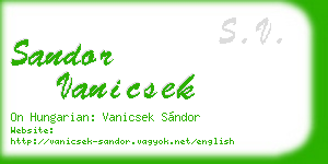 sandor vanicsek business card